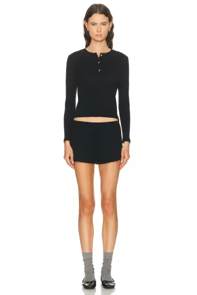 LESET Pointelle Long Sleeve Henley Top | Thumbnail 4 LESET Pointelle Long Sleeve Henley Top | Thumbnail 4