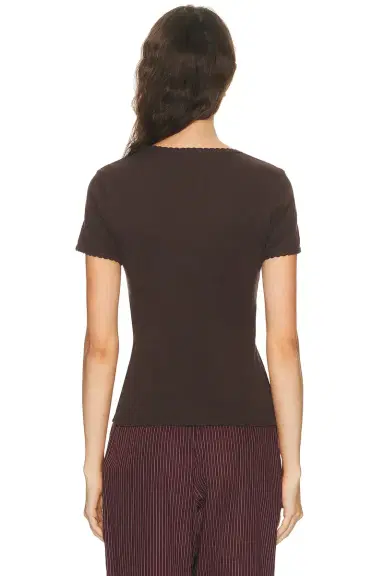LESET Pointelle Slim Fit Tee | Thumbnail 3