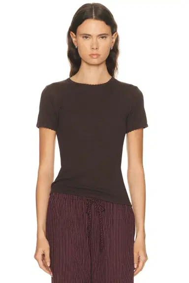 LESET Pointelle Slim Fit Tee | Thumbnail 1