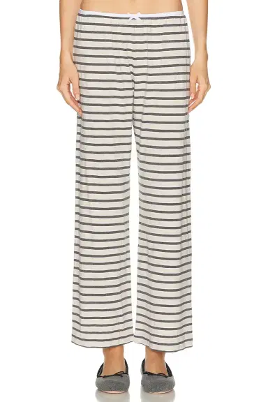DONNI. The Stripe Jersey Bow Simple Pant | Thumbnail 1