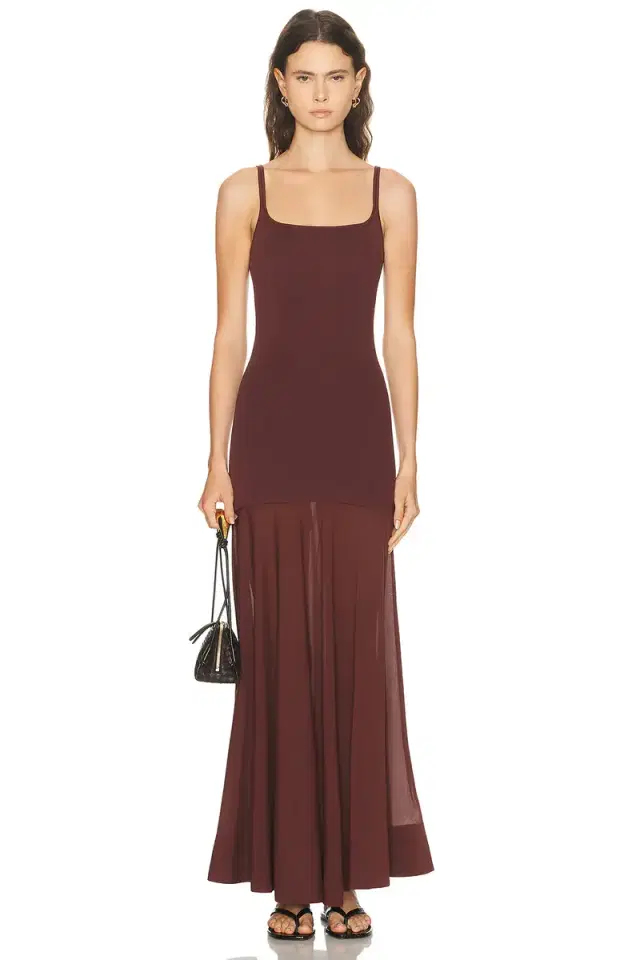 Sheer Silk Circle Hem Dress