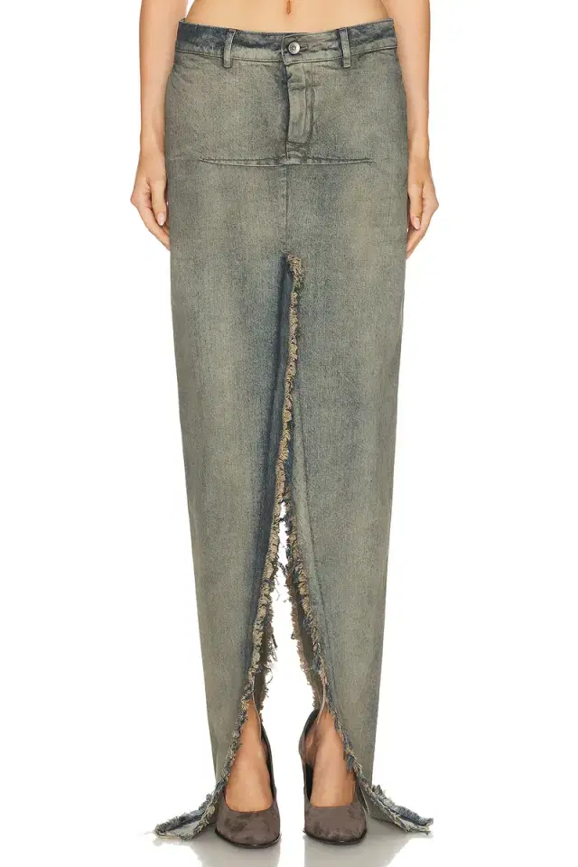 Rick Owens Denim Sliced Skirt
