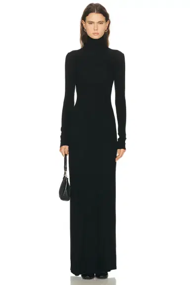 ENZA COSTA Silk Rib Fluid Turtleneck Dress | Thumbnail 1