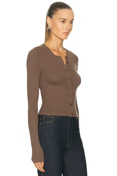 ENZA COSTA Silk Rib Essential Cardigan | Thumbnail 2
