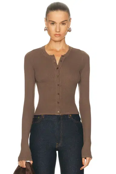 ENZA COSTA Silk Rib Essential Cardigan | Thumbnail 1