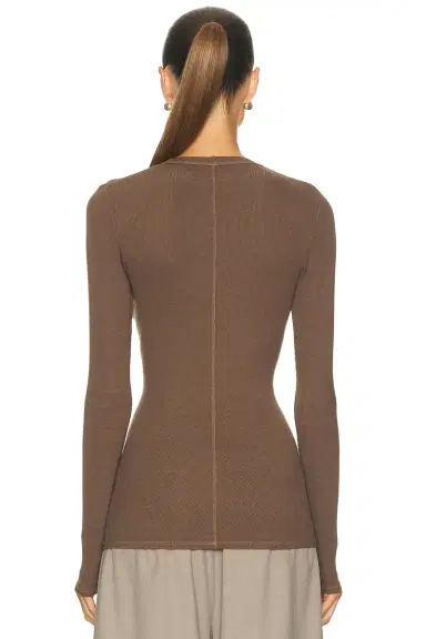 Enza Costa Rib Bold Long Sleeve U Top | Thumbnail 3 Enza Costa Rib Bold Long Sleeve U Top | Thumbnail 3