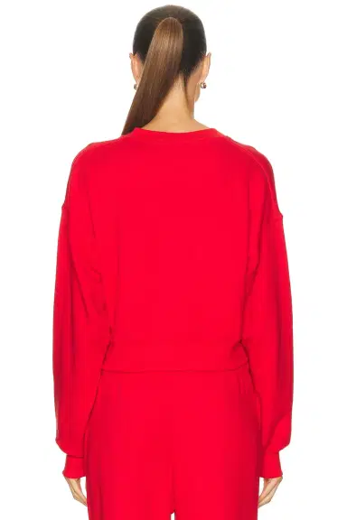 ÉTERNE Cropped V-Neck Sweatshirt | Thumbnail 3