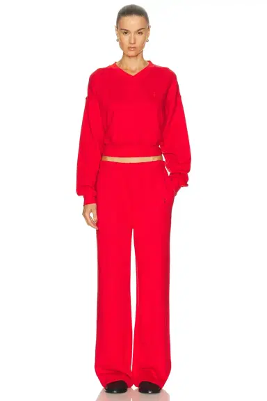 ÉTERNE Cropped V-Neck Sweatshirt | Thumbnail 4