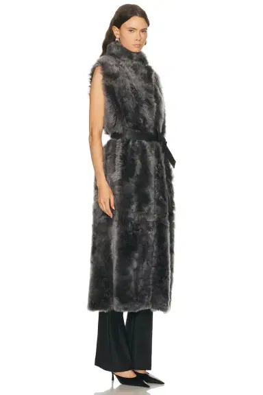 Yves Salomon Long Toscana Lambskin Gilet | Thumbnail 2 Yves Salomon Long Toscana Lambskin Gilet | Thumbnail 2