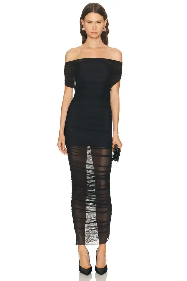 SEROYA Noel Mesh Midi Dress