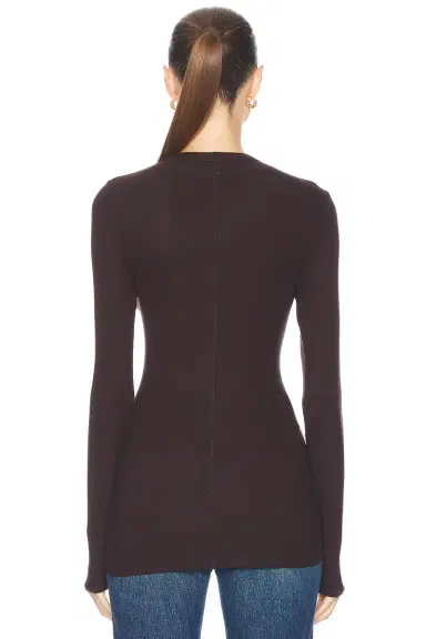 Enza Costa Rib Bold Long Sleeve U-Neck Top | Thumbnail 3 Enza Costa Rib Bold Long Sleeve U-Neck Top | Thumbnail 3
