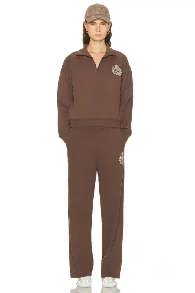 Sporty & Rich NY Crest Embroidered Wide Sweatpant | Thumbnail 5