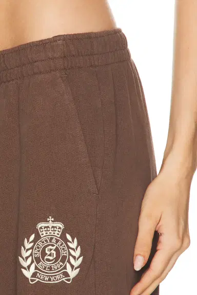 Sporty & Rich NY Crest Embroidered Wide Sweatpant | Thumbnail 6
