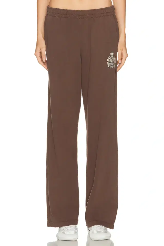 Sporty & Rich NY Crest Embroidered Wide Sweatpant