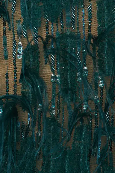 LaPointe Cascading Feather Emb Cropped Tank Top | Thumbnail 5