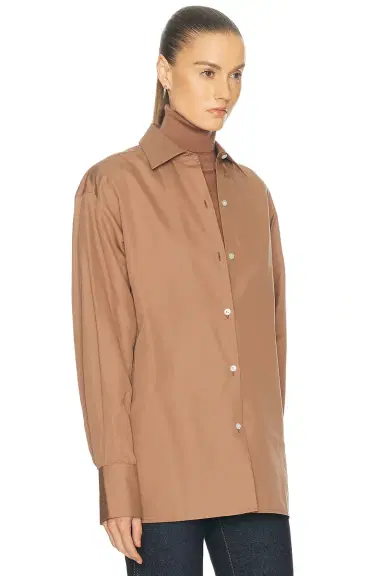 RENGGLI Cotton Silk Button Up Top | Thumbnail 2
