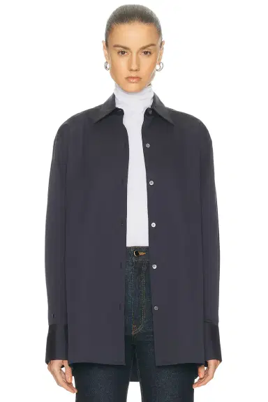 RENGGLI Cotton Silk Button Up Top | Thumbnail 2