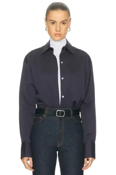 RENGGLI Cotton Silk Button Up Top | Thumbnail 1