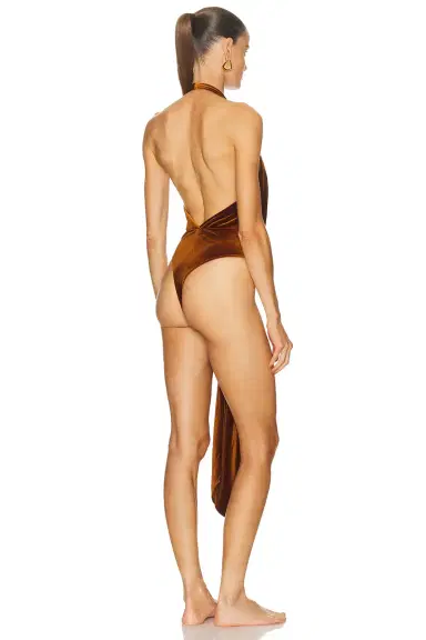 SEROYA Vika Velvet Bodysuit | Thumbnail 4