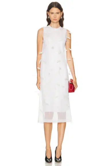Jil Sander Hand Embroidered Feather Dress | Thumbnail 1
