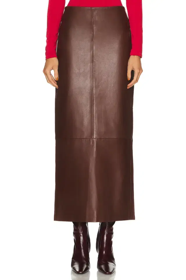 St. Agni Leather Column Skirt