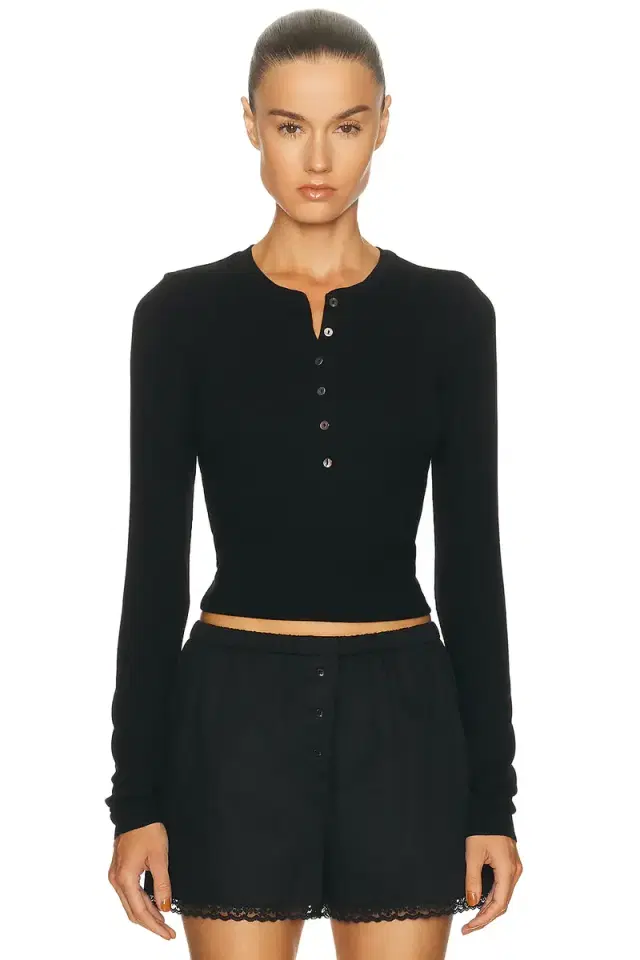 Eterne Long Sleeve Henley Top