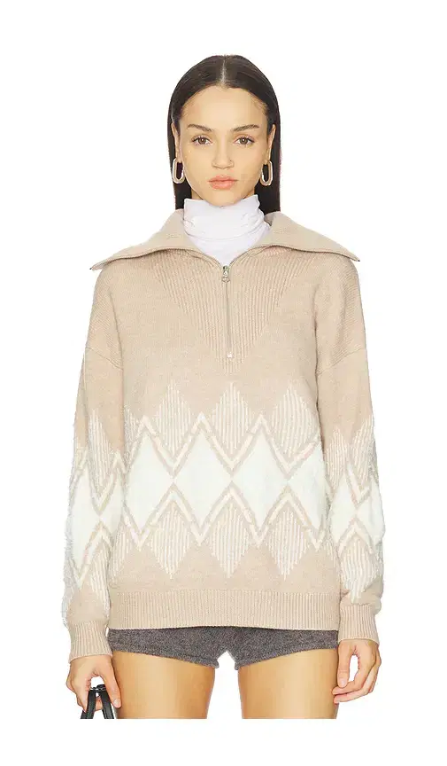Varley Betty Jacquard Half Zip Sweater