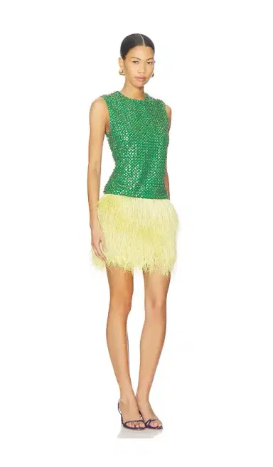 LA FUORI Emerald Crystal Embroidered Dress | Thumbnail 2