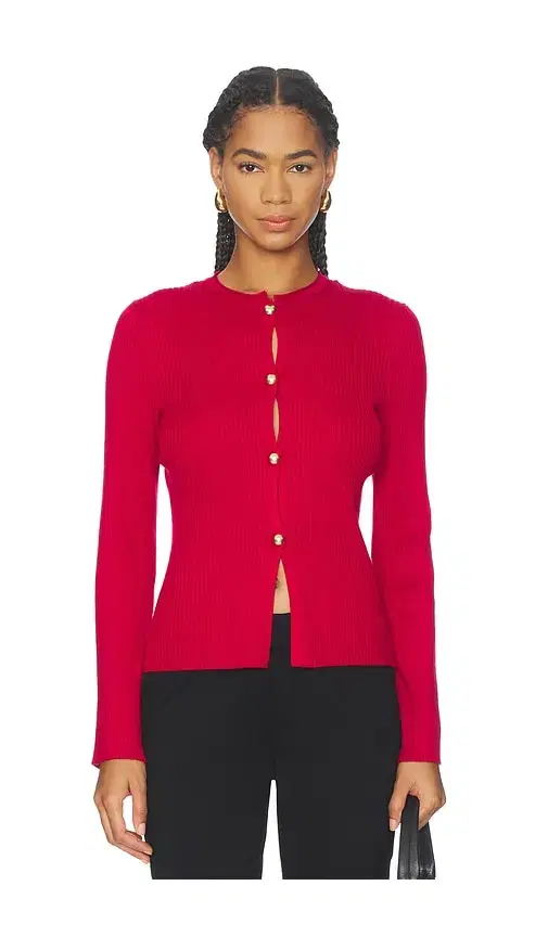 525 America 525 Ribbed Button Front Top