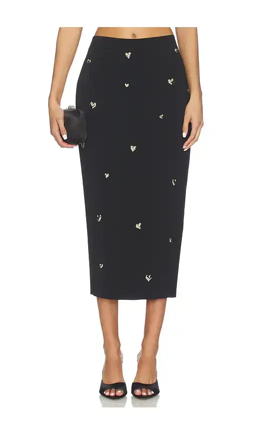 MILLY Heart Applique Maxi Skirt