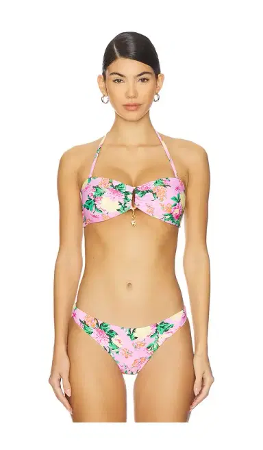 PQ Detail Bandeau Bikini Top inDahlia | Thumbnail 2