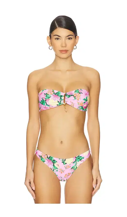 PQ Detail Bandeau Bikini Top inDahlia
