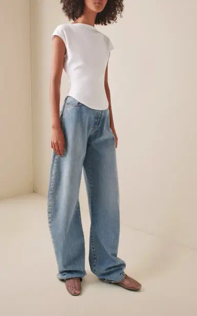 Alaïa High-Rise Barrel-Leg Jeans | Thumbnail 2