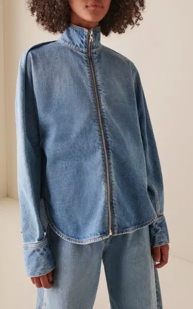 Alaïa Zipped Denim Shirt | Thumbnail 2