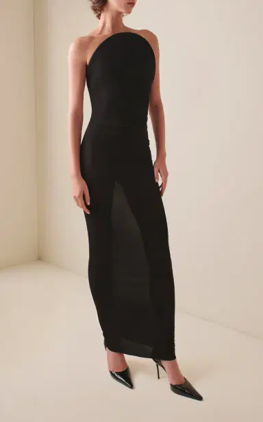 ALAÏA Curved Bustier Jersey Maxi Dress | Thumbnail 2 ALAÏA Curved Bustier Jersey Maxi Dress | Thumbnail 2