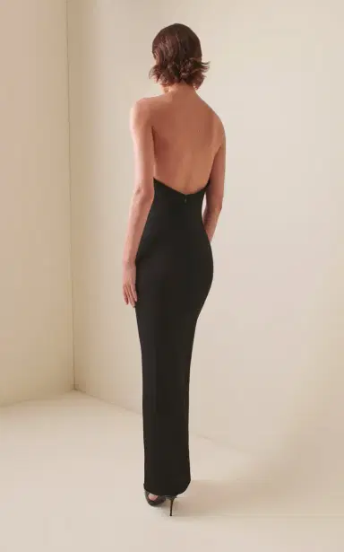 ALAÏA Curved Bustier Jersey Maxi Dress | Thumbnail 4 ALAÏA Curved Bustier Jersey Maxi Dress | Thumbnail 4