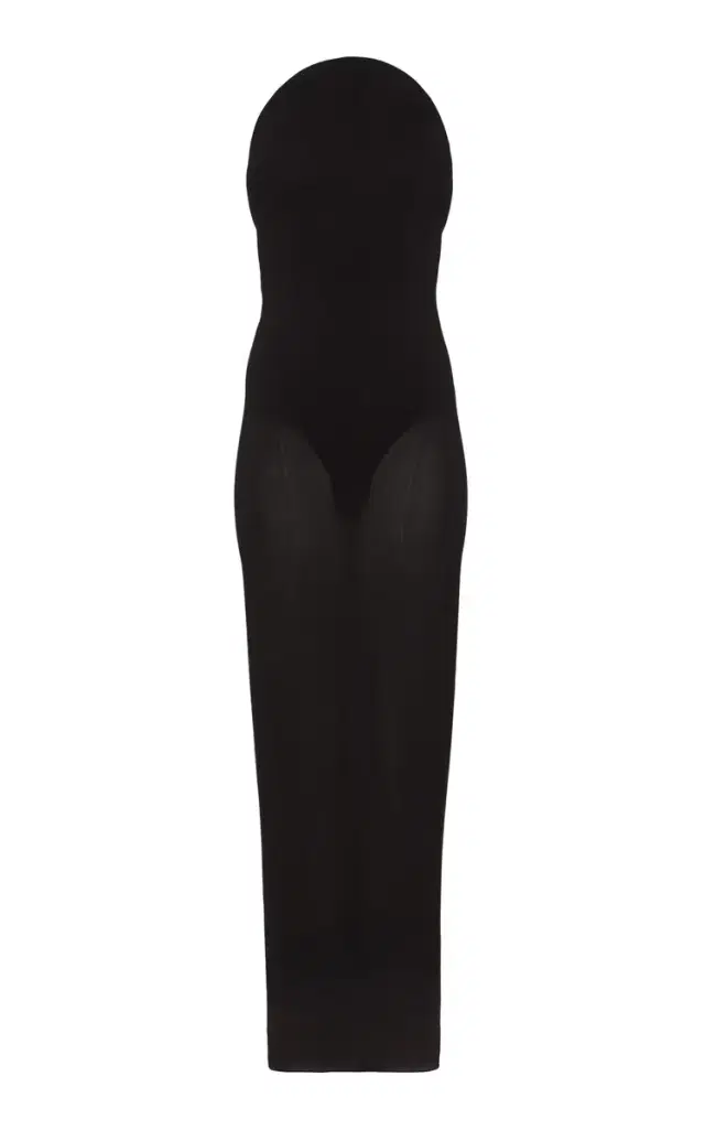 ALAÏA Curved Bustier Jersey Maxi Dress