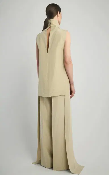 Di Stavnitser Dahlia Mid-Rise Linen-Silk Wide-Leg Pants | Thumbnail 4