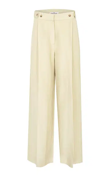 Di Stavnitser Dahlia Mid-Rise Linen-Silk Wide-Leg Pants | Thumbnail 1