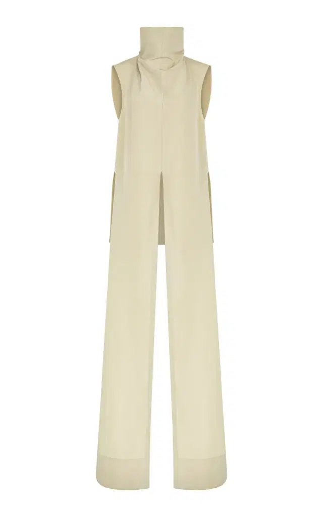 Dahlia Draped Linen-Silk Top