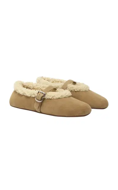 Alaïa Shearling Leather Mary Jane Flats | Thumbnail 3 Alaïa Shearling Leather Mary Jane Flats | Thumbnail 3