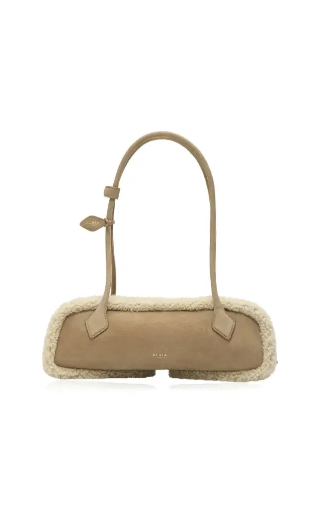 ALAÏA Le Teckel Medium Shearling Leather Shoulder Bag