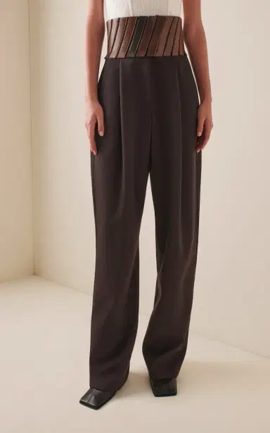 Alaïa Belted Wool Straight-Leg Pants | Thumbnail 3 Alaïa Belted Wool Straight-Leg Pants | Thumbnail 3