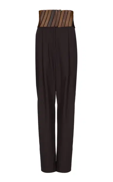 Alaïa Belted Wool Straight-Leg Pants | Thumbnail 1 Alaïa Belted Wool Straight-Leg Pants | Thumbnail 1