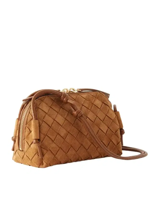 Concert Pouch Intrecciato Suede Shoulder Bag
