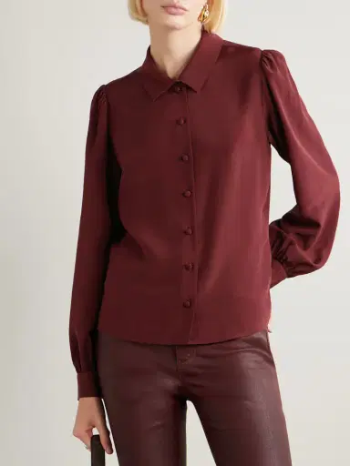 Frame The Staple Silk-crepe Blouse | Thumbnail 3 Frame The Staple Silk-crepe Blouse | Thumbnail 3