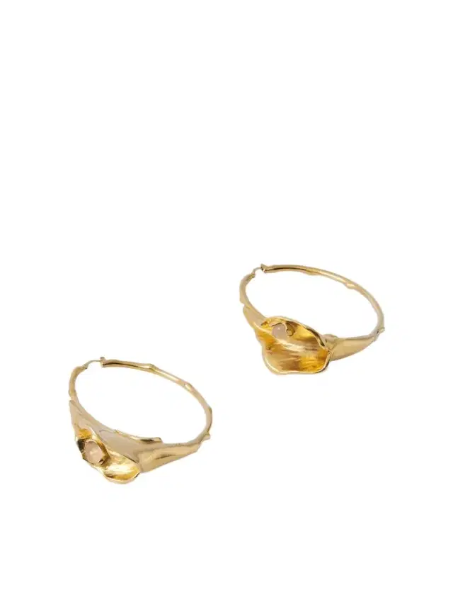 tone And Quartz Hoop Earrings