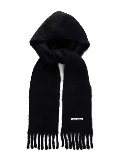 Acne Studios Hooded Fringed Mohair And Wool-blend Scarf | Thumbnail 1