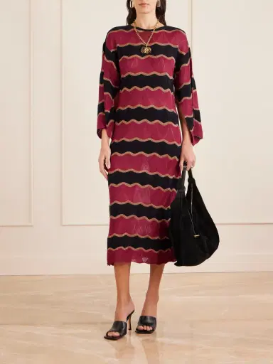 La DoubleJ Striped Cotton-blend Midi Dress | Thumbnail 2