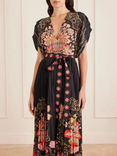 La DoubleJ Belted Pleated Printed Crepe De Chine Maxi Dress | Thumbnail 3 La DoubleJ Belted Pleated Printed Crepe De Chine Maxi Dress | Thumbnail 3